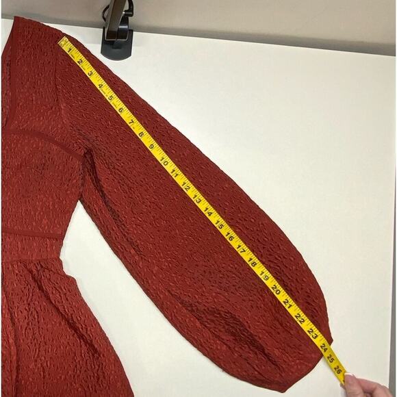 NWT | Jonathan Simkhai | Arya Matelasse Effect Peplum Blouse | Brick | Size 6 - Picture 14 of 16